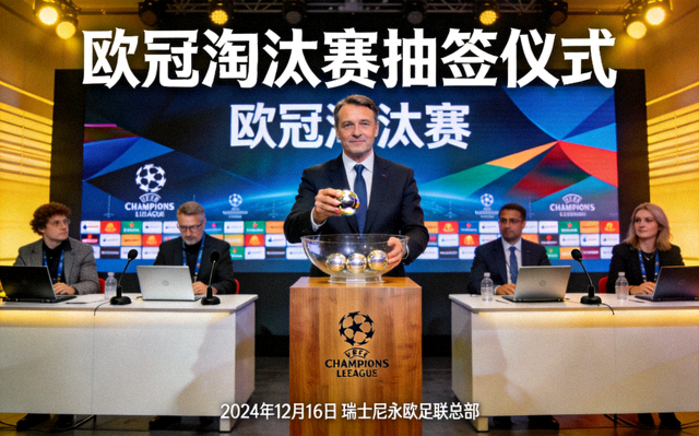 欧冠淘汰赛抽签仪式现场新闻配图